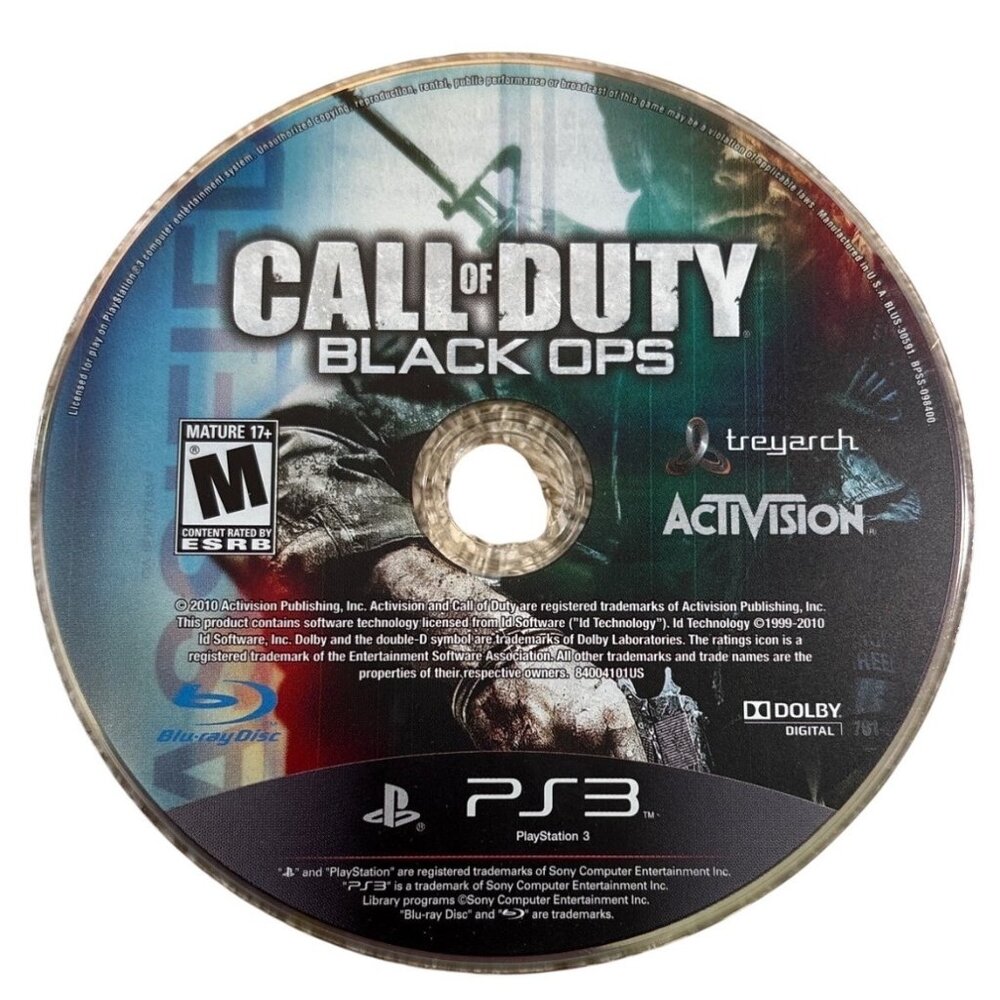 Call Of Duty Black Ops PS3 Game Disc Mature 17+ Activision DISC ONLY